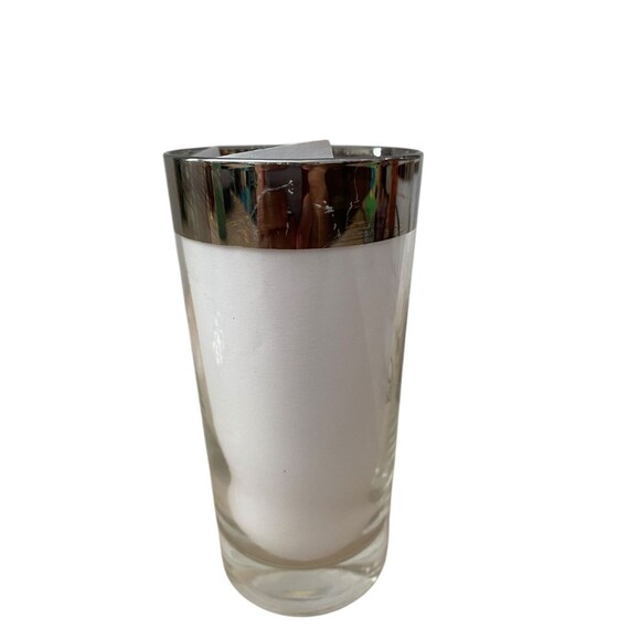 Set of 4 Vintage Silver Rim Highball Glasses Monogram R MCM Barware 5.5" - Picture 11 of 11